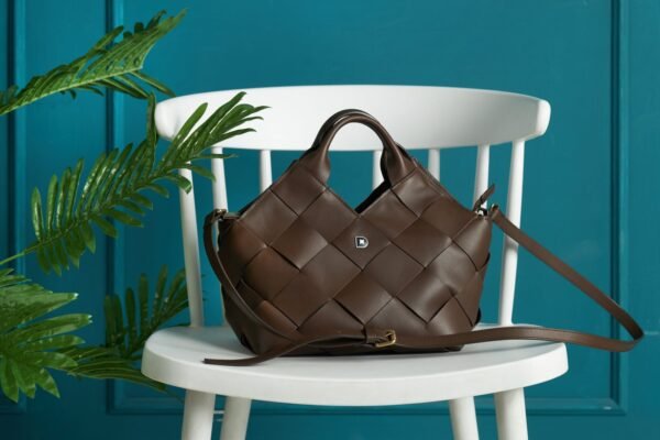 Woven Crossbody Zip – Bordo - Image 2