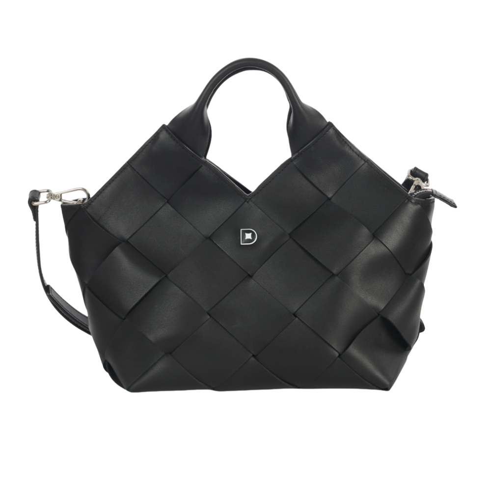 Woven Crossbody Zip – Black