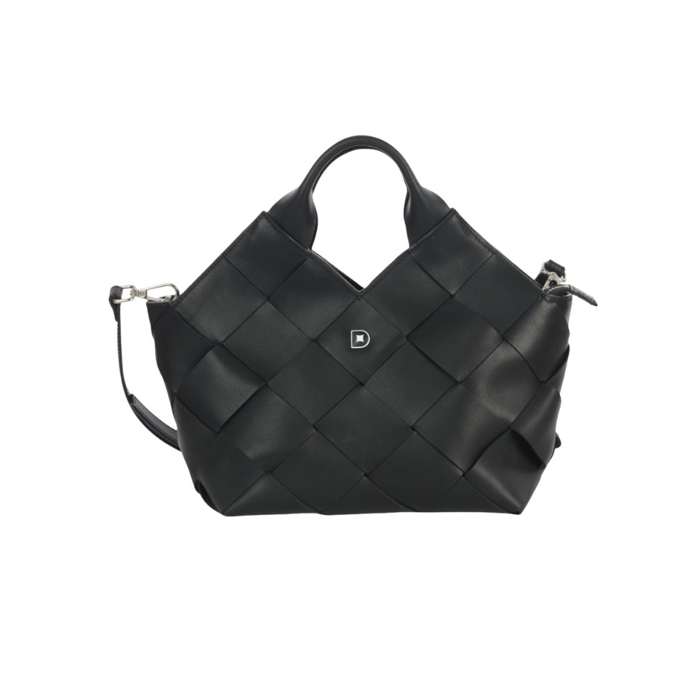 Woven Crossbody Zip – Black